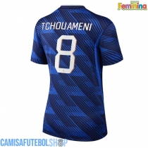 Camisa de time de futebol França Aurelien Tchouameni #8 Replicas 1º Equipamento Feminina Mundo 2026 Manga Curta
